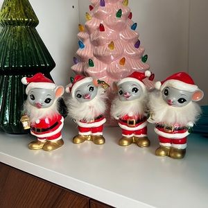Set of 4! Vintage Napcoware Christmas Mice